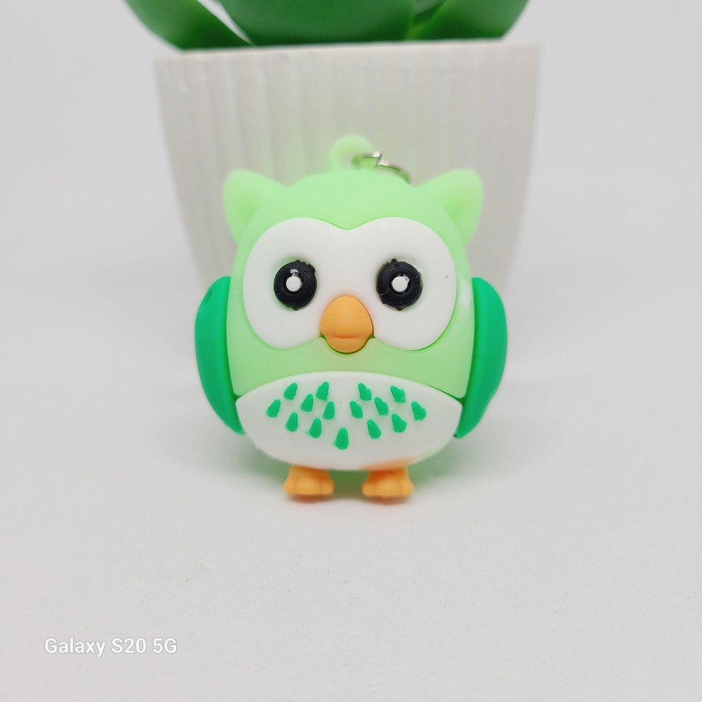 Cute Cartoon Green Owl Keychain Fashion Purse Charm Bag Pendant Gift NWOT